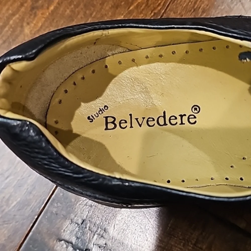 Belvedere Elegant Black Leather Oxfords for Men